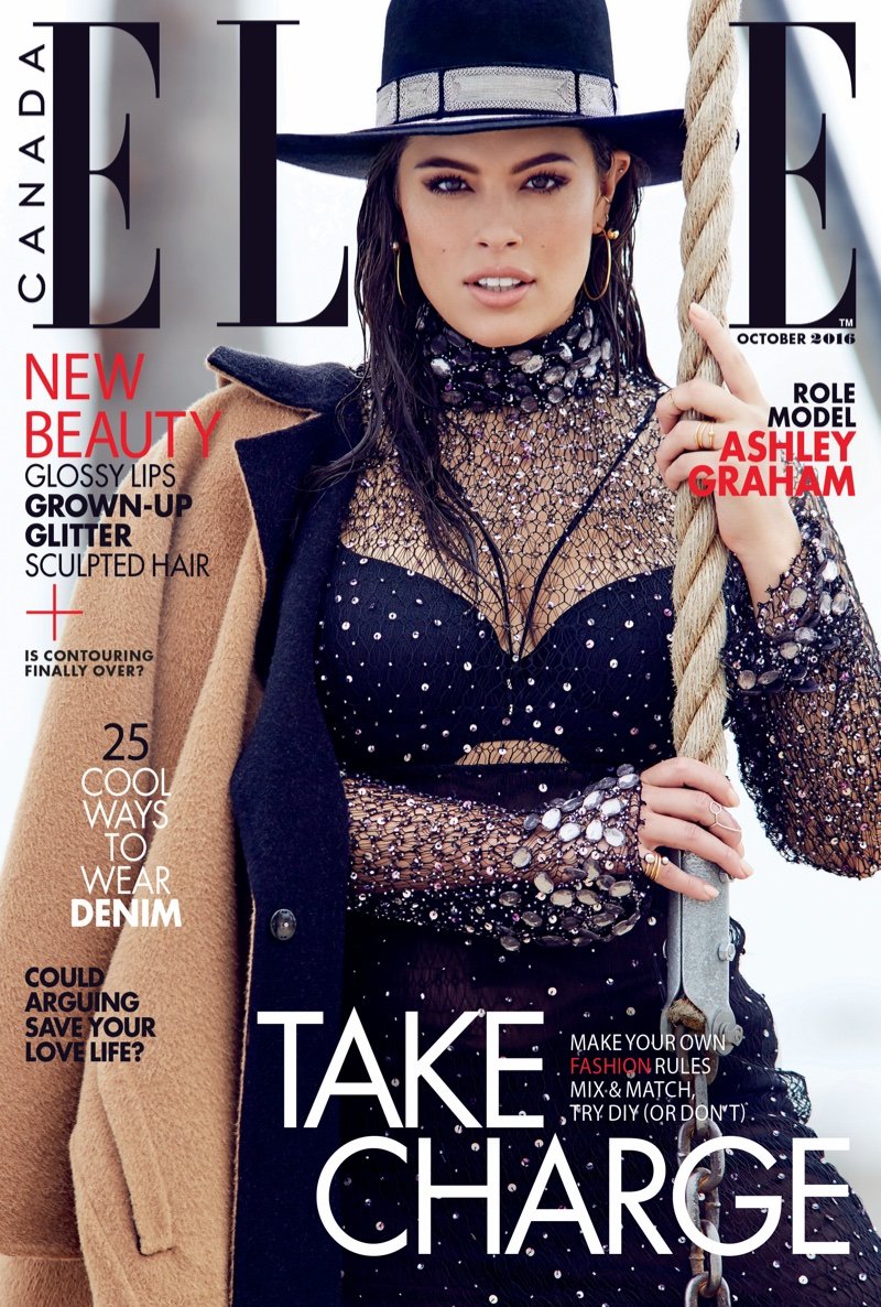 Ashley Graham on the cover of ELLE Canada wearing Sophie Theallet