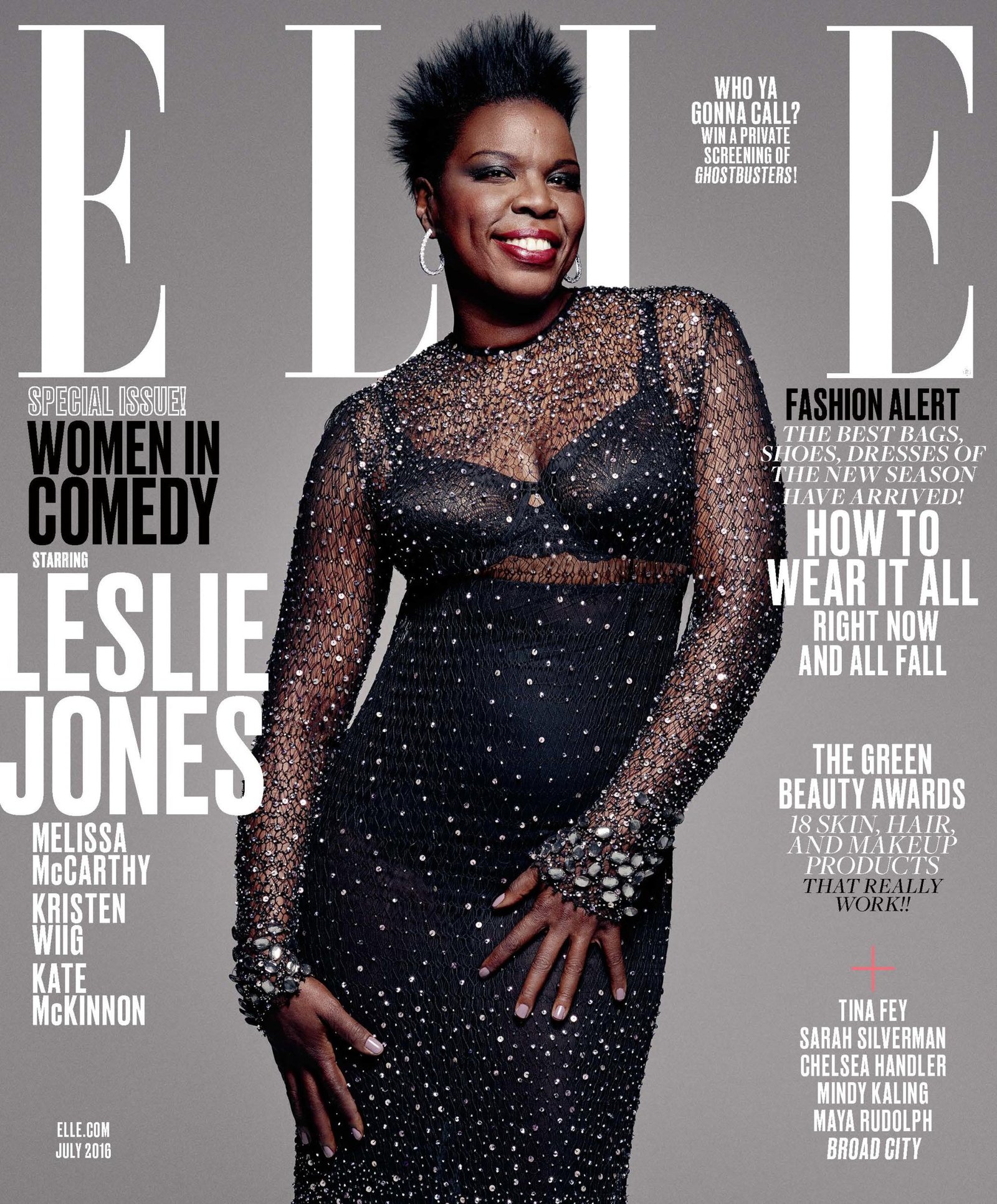 Leslie Jones on the cover of ELLE wearing Sophie Theallet
