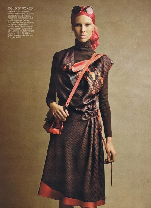 Bold Strokes — Sophie Theallet silk wool dress, photographed by Patrick Demarchelier